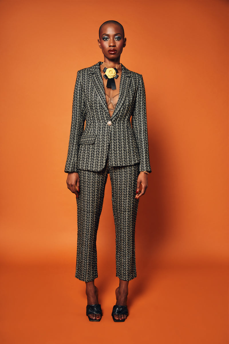 aŠady Tweed Asymmetrical Suit