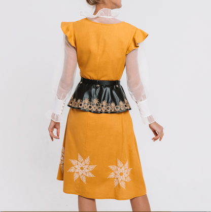 Linen Calligraphy Dress